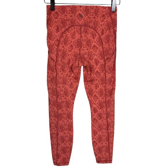 Athleta Ultimate Stash Pocket Snake 7/8 Orange Red Side Pocket Leggings - Picture 3 of 10